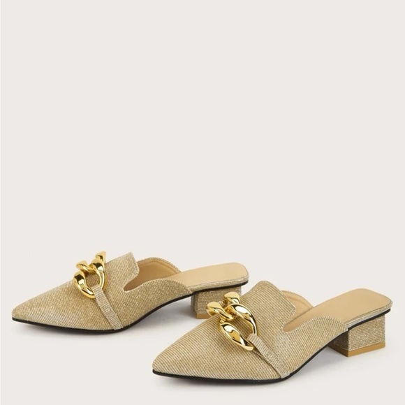 Brand New Chain Decor Chunky Mules - Picture 3 of 3